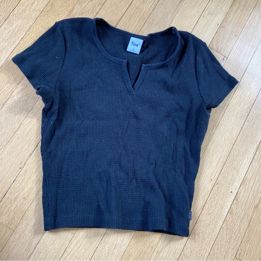 TNA waffle knit tee